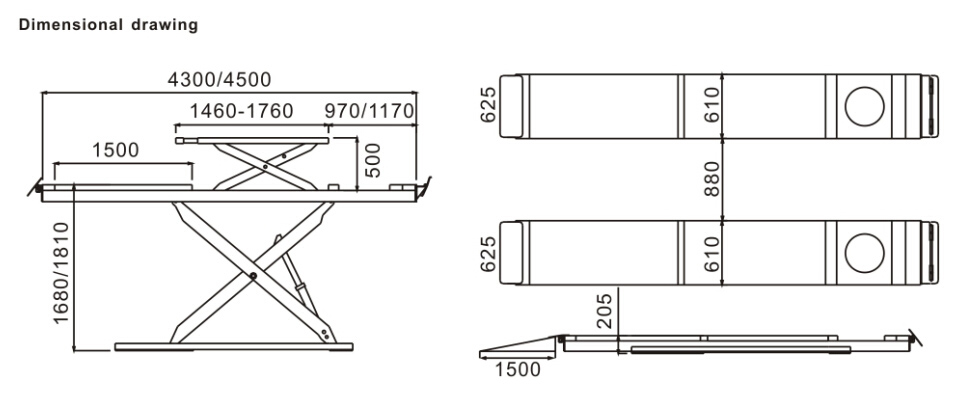 CD3532TC Ultrathin Double Level Scissor Lift for Four Wheel Alignment CD3532TC Ultrathin Double Level Scissor Lift for Four Wheel Alignment