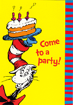 dr. seuss cat in the hat party invitations