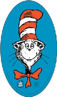 Dr. Seuss Cat in the Hat oval sticker